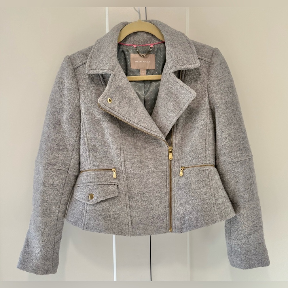 Grey Wool Banana Republic Coat (S) Petite size - Picture 1 of 12